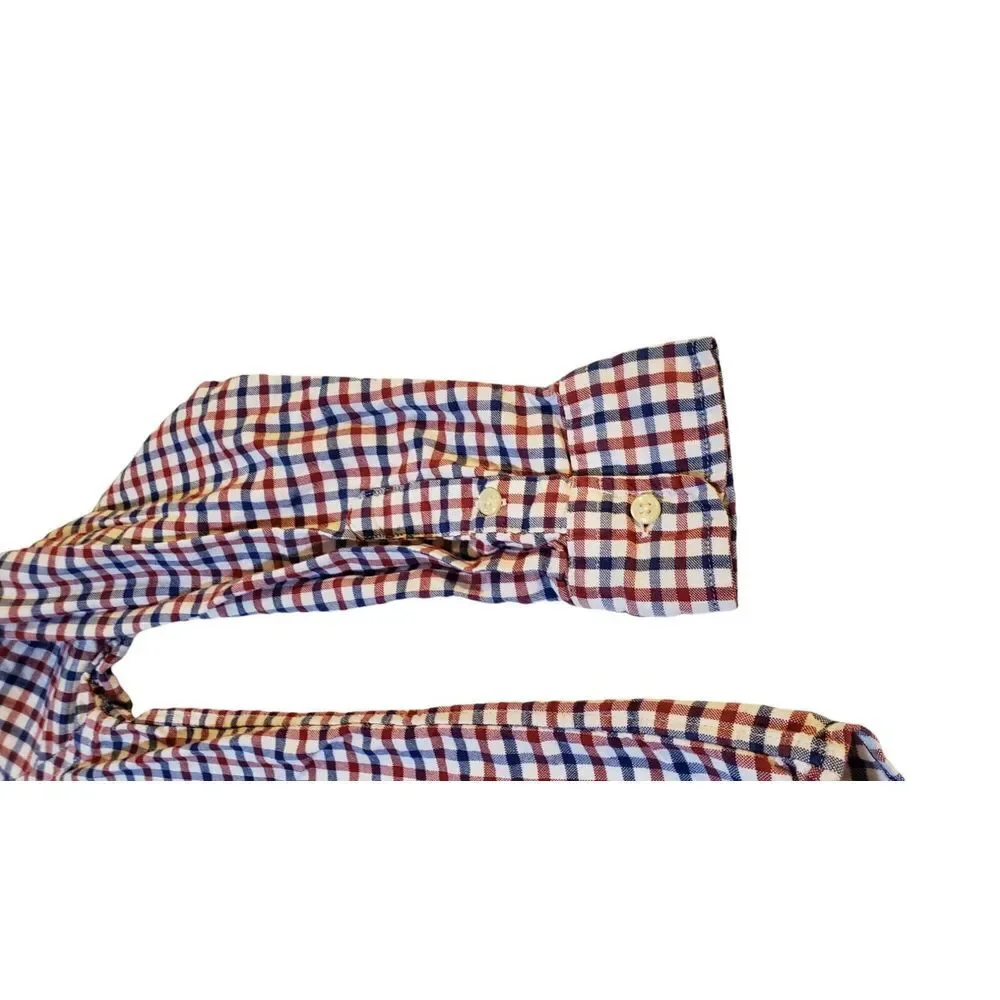 Ralph Lauren Button‎ Up Shirt Boys L (14-16) Red Blue White Checker Pony Preppy